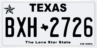 TX license plate BXH2726