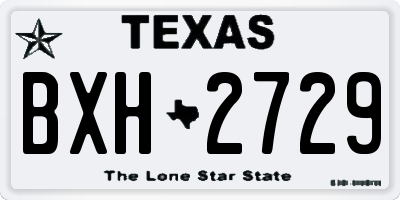 TX license plate BXH2729
