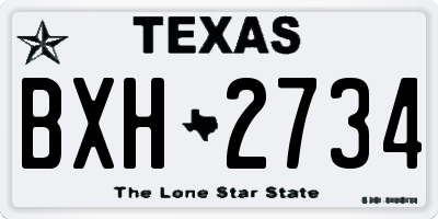 TX license plate BXH2734
