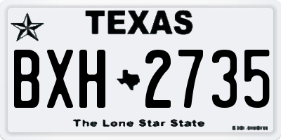 TX license plate BXH2735