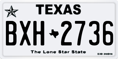 TX license plate BXH2736