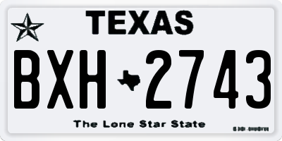TX license plate BXH2743