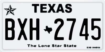 TX license plate BXH2745