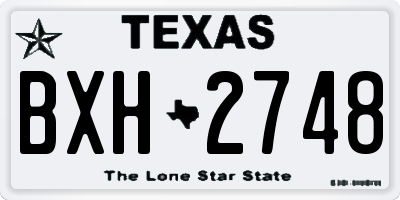 TX license plate BXH2748