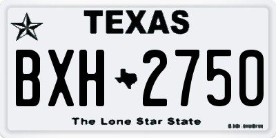 TX license plate BXH2750