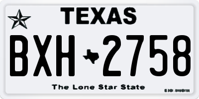 TX license plate BXH2758