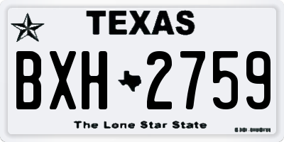 TX license plate BXH2759