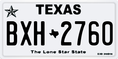 TX license plate BXH2760