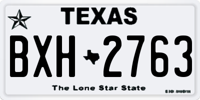 TX license plate BXH2763