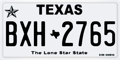 TX license plate BXH2765