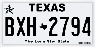 TX license plate BXH2794