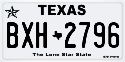 TX license plate BXH2796