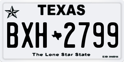 TX license plate BXH2799