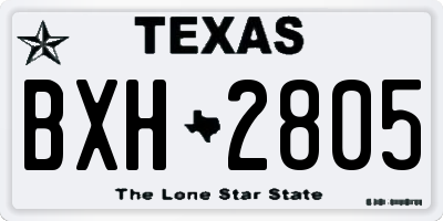 TX license plate BXH2805
