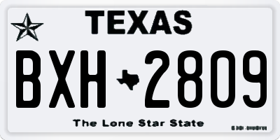 TX license plate BXH2809