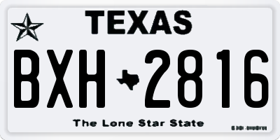 TX license plate BXH2816
