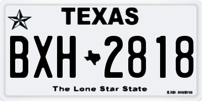 TX license plate BXH2818