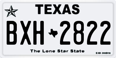 TX license plate BXH2822