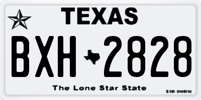 TX license plate BXH2828