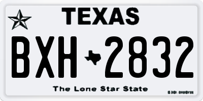 TX license plate BXH2832