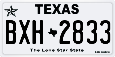 TX license plate BXH2833