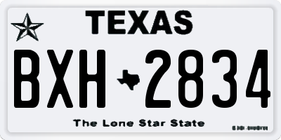 TX license plate BXH2834