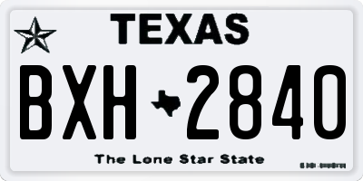 TX license plate BXH2840