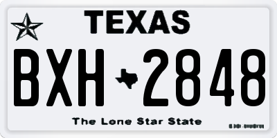 TX license plate BXH2848