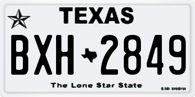 TX license plate BXH2849