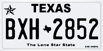 TX license plate BXH2852