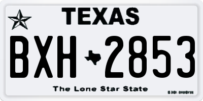 TX license plate BXH2853