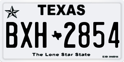 TX license plate BXH2854