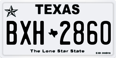 TX license plate BXH2860