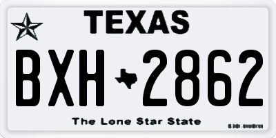 TX license plate BXH2862