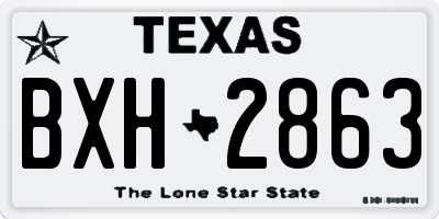 TX license plate BXH2863