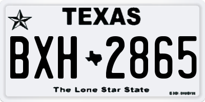 TX license plate BXH2865