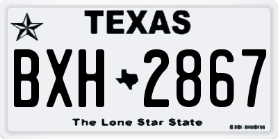 TX license plate BXH2867