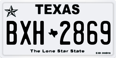 TX license plate BXH2869