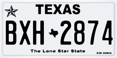 TX license plate BXH2874