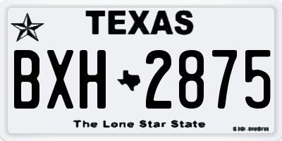 TX license plate BXH2875