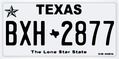 TX license plate BXH2877