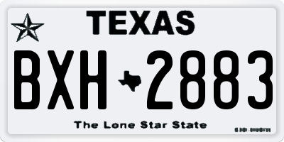 TX license plate BXH2883