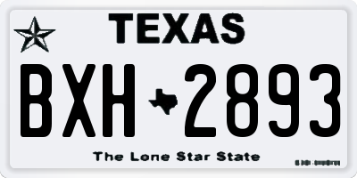TX license plate BXH2893