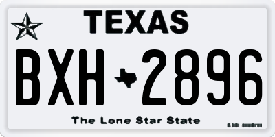 TX license plate BXH2896