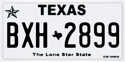 TX license plate BXH2899