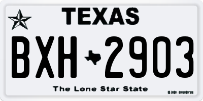 TX license plate BXH2903