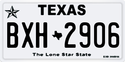 TX license plate BXH2906