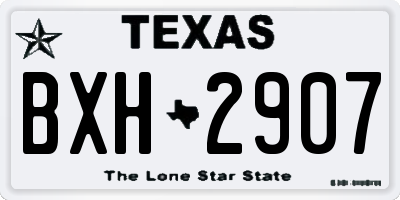 TX license plate BXH2907