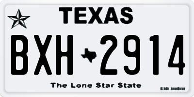 TX license plate BXH2914