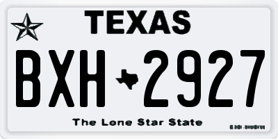 TX license plate BXH2927
